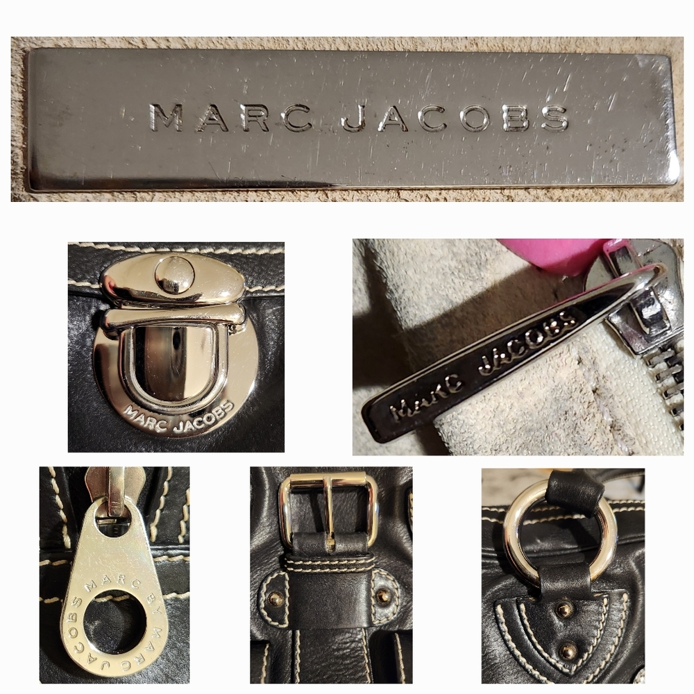 Marc Jacobs Black Leather Satchel with Silver Details - Picture 14 of 16